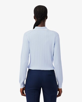 Maglione da golf elasticizzato con collo a polo