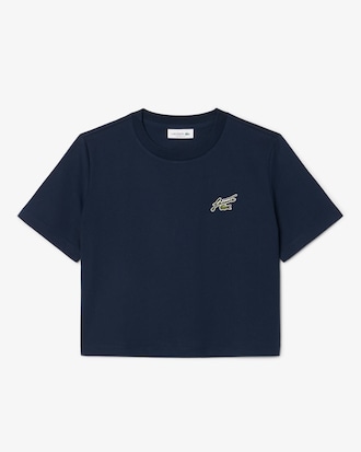 T-shirt in cotone relaxed fit con stemma