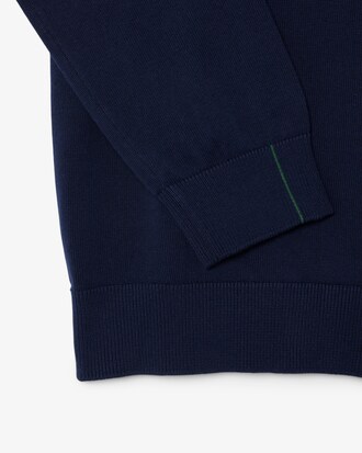 Pullover girocollo monocromatico in cotone