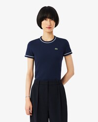 T-shirt in jersey con bordo a contrasto