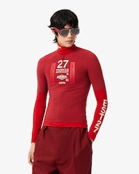 T-shirt elasticizzata con zip e stampa Runway
