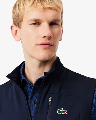 Gilet da golf con zip a un quarto per abbigliamento a strati