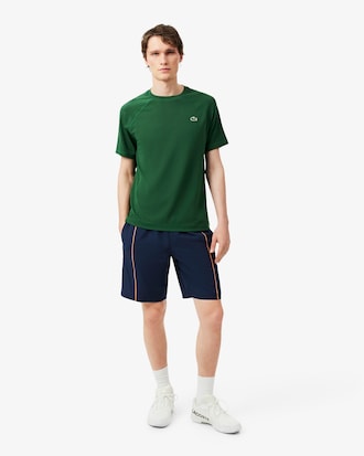 Shorts sportivi con bordo decorativo in taffet&agrave; a rombi