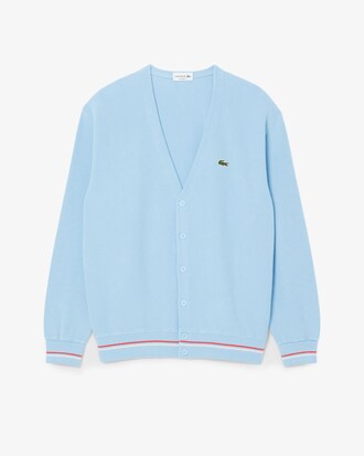 Cardigan in cotone con dettaglio a righe relaxed fit