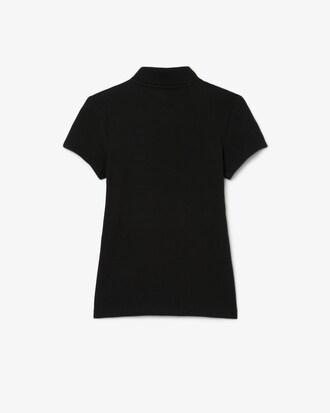 Polo in piqu&eacute; con collo smerlato