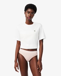 Tanga con vita rigata in cotone