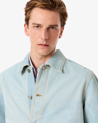 Overshirt in denim con motivo paesaggio