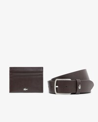 Set regalo con cintura in pelle e portatessere