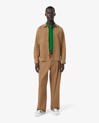 Pantaloni loose fit in twill a pieghe