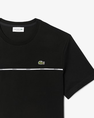 T-shirt in jersey di cotone con bordo Lacoste