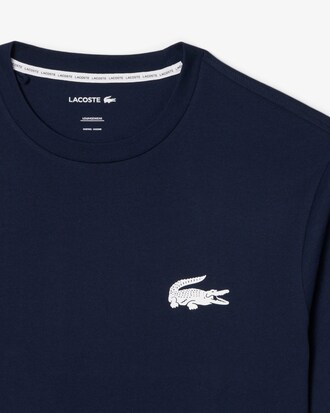 T-shirt homewear in cotone con stampa coccodrillo