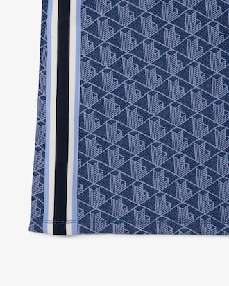 Vestito polo in jacquard con monogramma slim fit