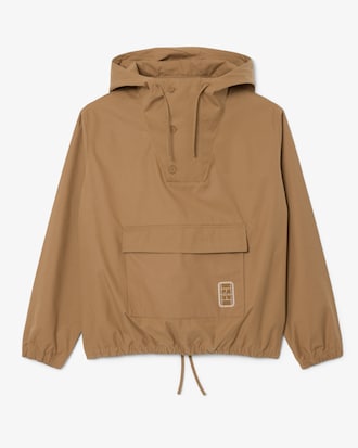 Giacca in tela idrorepellente con zip corta e stemma