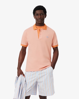 Polo classic fit con coste a contrasto