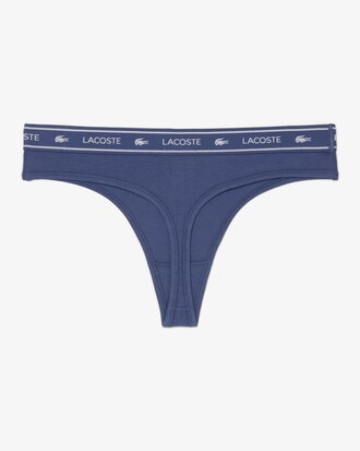 Tanga in cotone stretch con logo in vita
