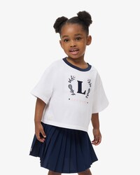 T-shirt in cotone con stemma a contrasto