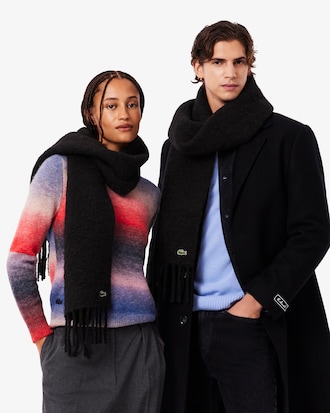 Sciarpa in lana di alpaca con frange