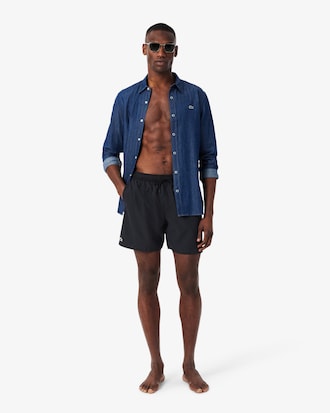 Pantaloncini da bagno monocromatici di lunghezza media