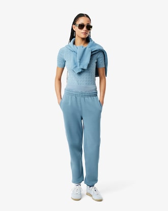 Pantaloni in tessuto felpato con logo goffrato