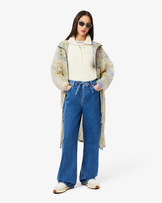 Parka lungo ripiegabile oversize impermeabile