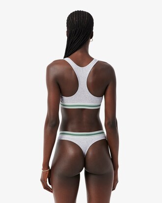 Bralette in cotone stretch con fascia a contrasto