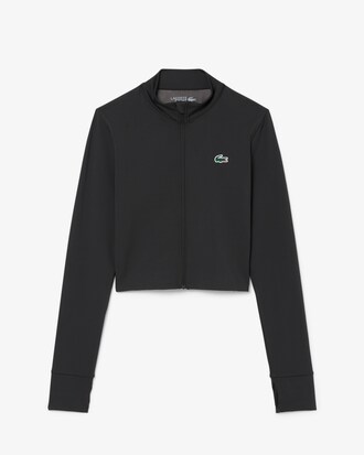 Midlayer da tennis elasticizzato con zip in due tessuti