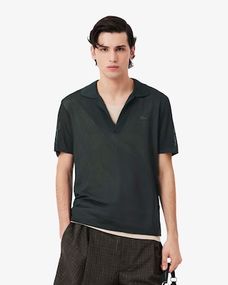 Polo slim fit in piqu&eacute; di raso Runway