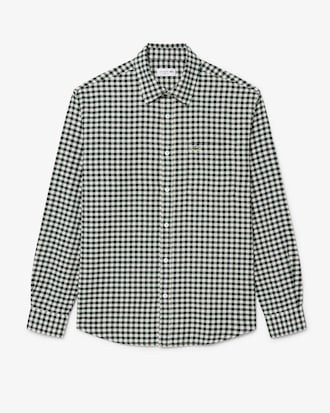 Camicia regular fit in flanella con motivo scozzese