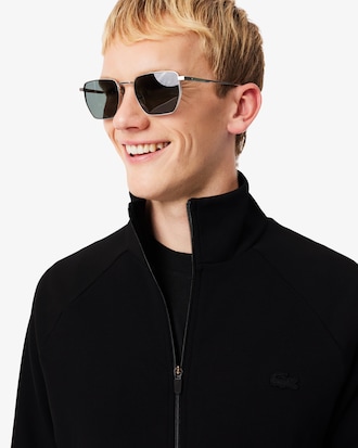 Felpa double face in jersey con zip