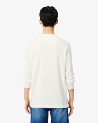 T-shirt in maglia a nido d'ape Henley
