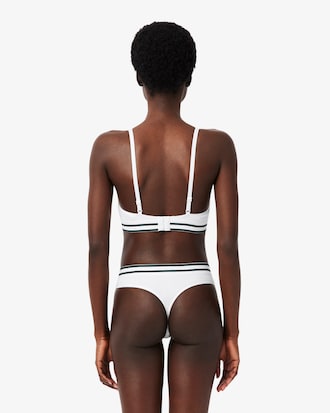 Bralette a triangolo in cotone a coste