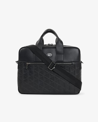 Borsa per laptop in pelle con monogramma