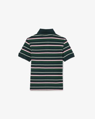 Polo in petit piqu&eacute; con righe a contrasto