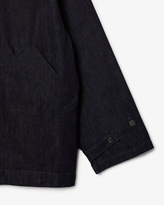 Giacca in denim indaco con collo alto Runway