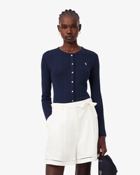 Cardigan in maglia pointelle slim fit