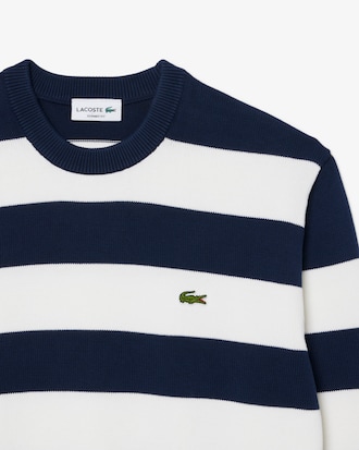 Maglione marinaio girocollo a righe in cotone
