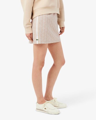 Gonna a pieghe in jacquard con monogramma