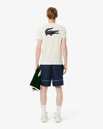 Shorts da tennis in taffet&agrave; a rombi con stampa