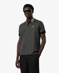 Polo dal taglio classico in jacquard con monogramma