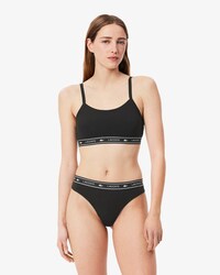 Bralette in cotone stretch con fascia con logo