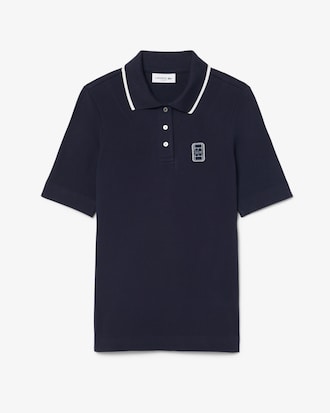 Polo slim fit con stemma bicolore