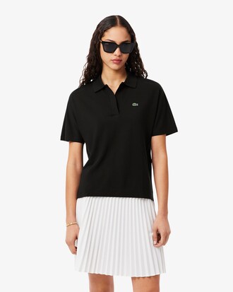 Polo fluida relaxed fit in piqu&eacute;