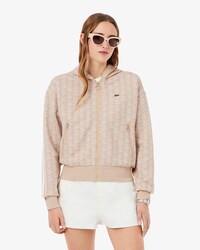 Felpa con cappuccio in jacquard con monogramma