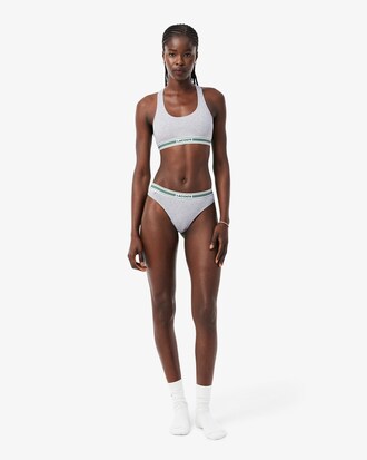 Bralette in cotone stretch con fascia a contrasto