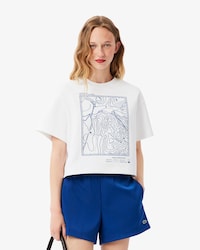 T-shirt ricamata oversize in jersey pesante