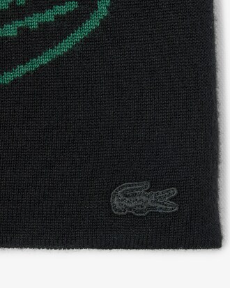 Berretto in lana con coccodrillo jacquard