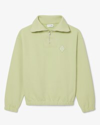 Felpa in piqu&eacute; con zip loose fit