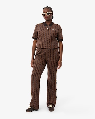 Pantaloni della tuta svasati con monogramma