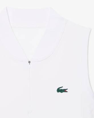 Polo da tennis senza maniche elasticizzata in due tessuti