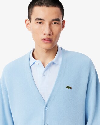 Cardigan in cotone con dettaglio a righe relaxed fit